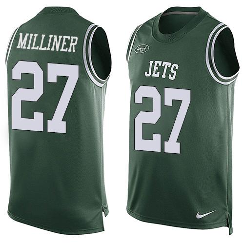  Jets #27 Dee Milliner Green Team Color Men's Stitched NFL Limited Tank Top Jersey